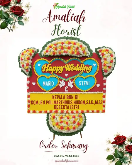 Papan Bunga Pernikahan Lugu
